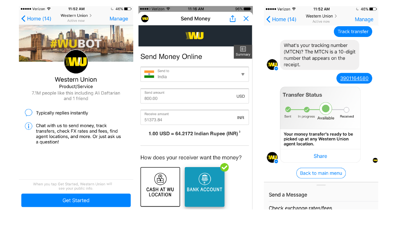 Western Union Facebook Bot